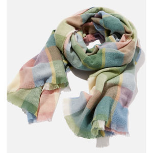 Cotton On Pine Green Chantelle Checkered Scarf Millie Soft Mid Weight Polyester